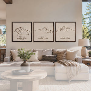 Three Sisters Mountain Range Oregon (3 Piece) Wall Art Set