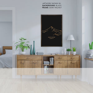 North Sister Mountain Engraved Wall Art