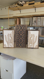 Load and play video in Gallery viewer, Three Piece Aztec &amp; Cactus Artwork Set
