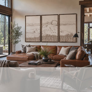 Mount Hood Hand Sketched Three Piece Wooden Artwork Set