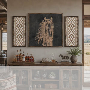 Aztec And Horse Hand Sketched Artwork Set
