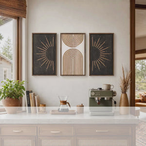 Three Piece Rainbow & Sunburst Artwork Set