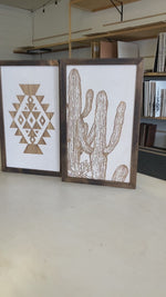 Load and play video in Gallery viewer, Three Piece Aztec &amp; Cactus Artwork Set
