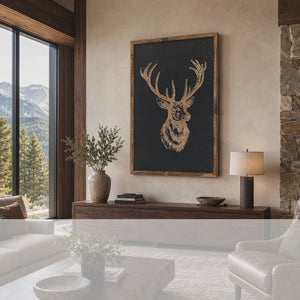 Deer Buck Head Wood Wall Art