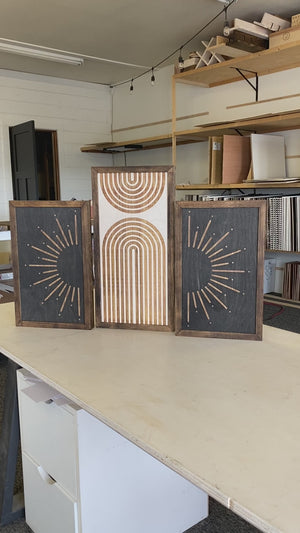 Three Piece Rainbow & Sunburst Artwork Set