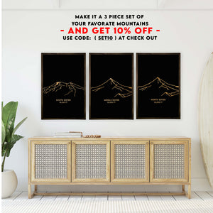 South Sister Mountain Engraved Wall Art