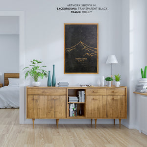 South Sister Mountain Engraved Wall Art
