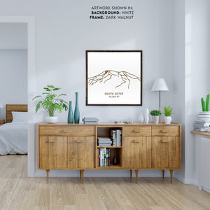 South Sister Mountain Engraved Wall Art
