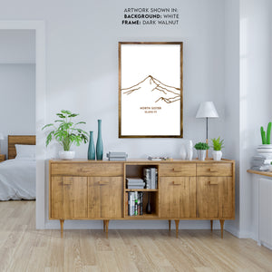 North Sister Mountain Engraved Wall Art