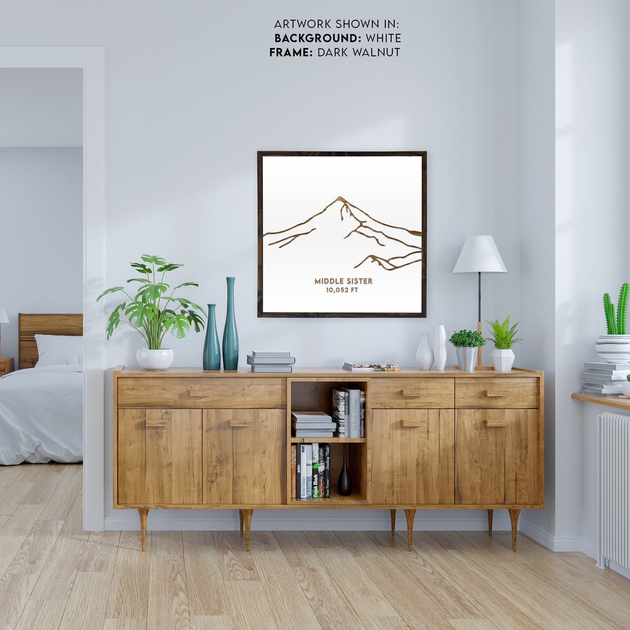 Middle Sister Mountain Engraved Wall Art