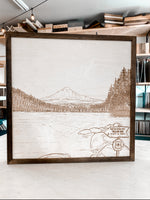 Load image into Gallery viewer, Mount Hood Landscape Hand Sketched Engraved Wooden Artwork
