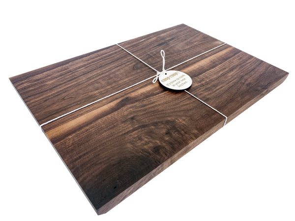 Large Dark Brown Acacia Wood Cutting Board Solid Wood Durable