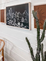 Load image into Gallery viewer, Cactus Desert Sunburst Wooden Artwork Set
