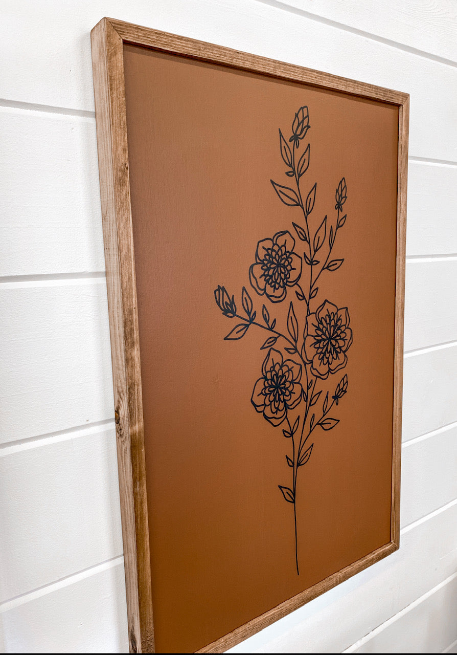 Flower & Aztec & Wooden Artwork