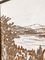Load image into Gallery viewer, Prineville Reservoir Landscape Hand Sketched Engraved Wooden Artwork
