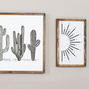 Sun & Cactus Wooden Wall Art