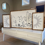 Load image into Gallery viewer, Cactus And Sunburst Wood Wall Decor
