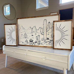 Cactus And Sunburst Wood Wall Decor